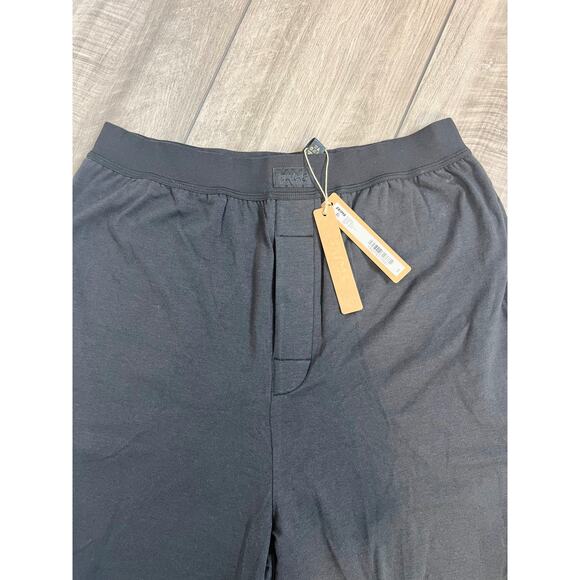 SKIMS Boyfriend Loose Pants in Onyx Small Pull On Straight Leg Stretch Pockets - Picture 4 of 5